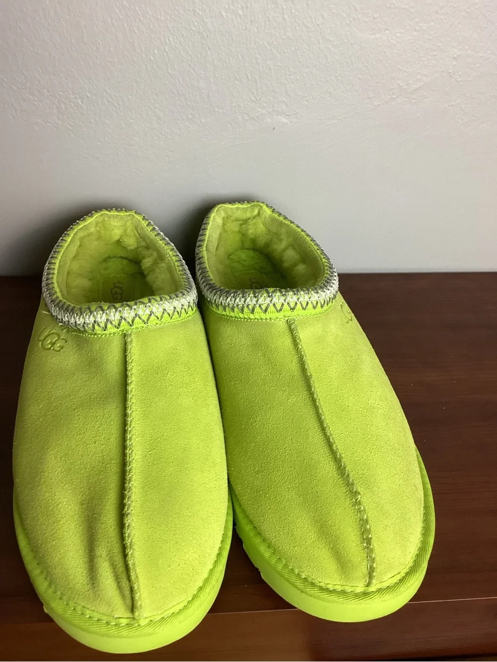 UGG Men’s  Neon Lime Suede Slip-On Clog Size 13
